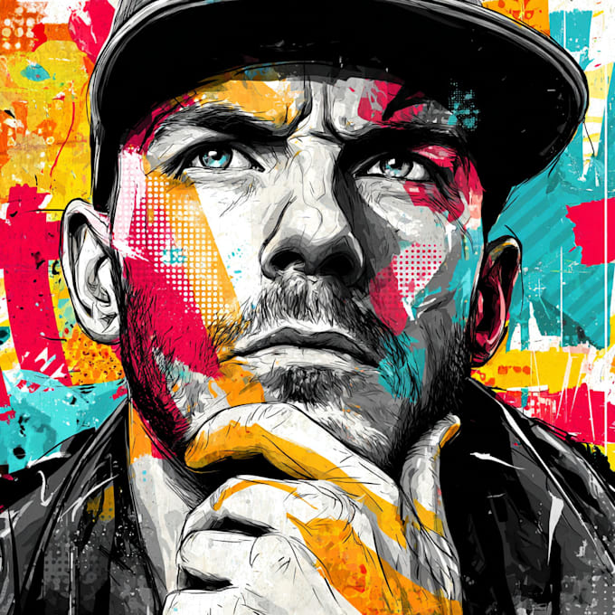 create a unique street pop art illustration unique style