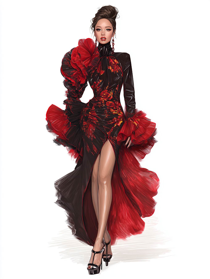 draw a fashion illustration or sketch