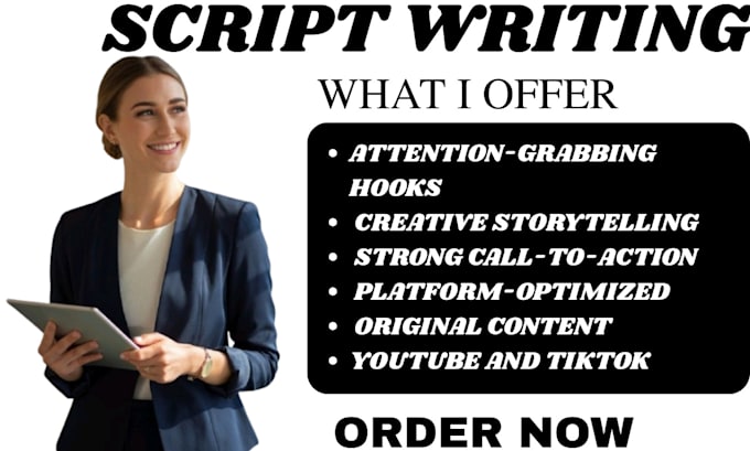 create script writing youtube podcasts ads instagram reels tiktok ads ugc ads