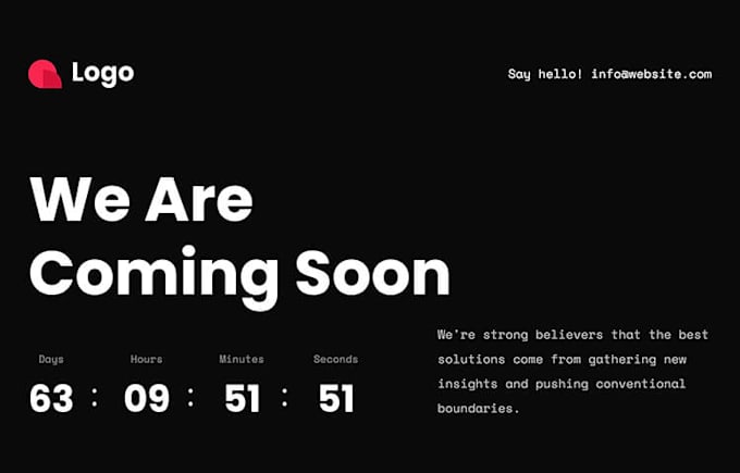 create coming soon or maintenance page with countdown timer