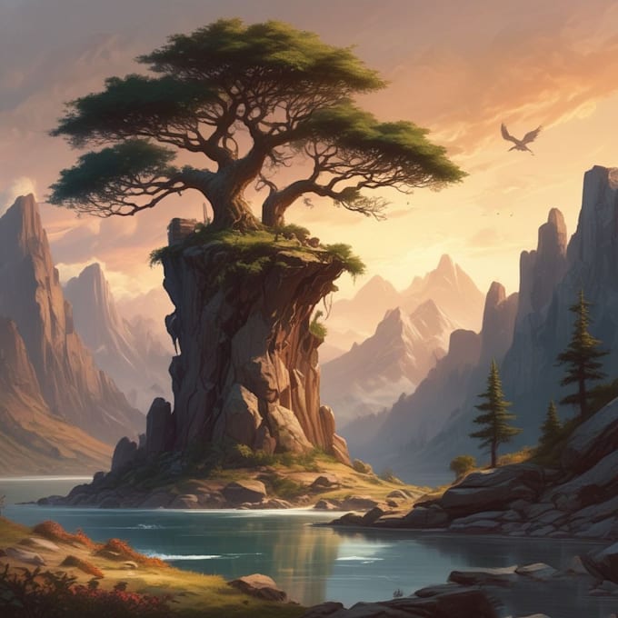 create a fantasy landscape or concept art