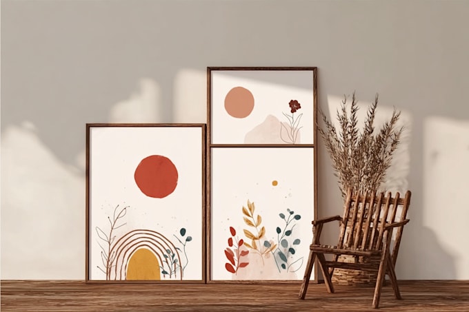 design minimalist boho abstract printable wall art