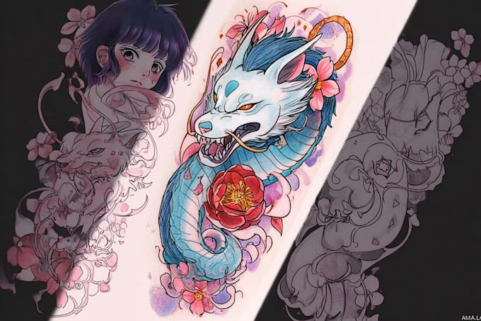 make a unique anime tattoo design for you