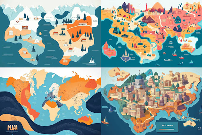 draw a unique vector or isometric map