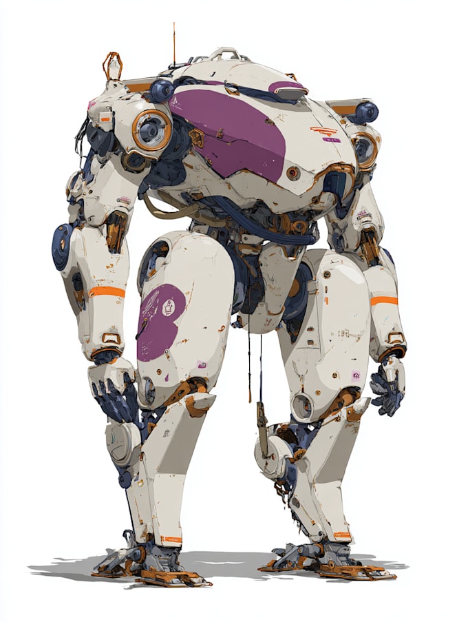do badass robot mecha illustration for your merchandise