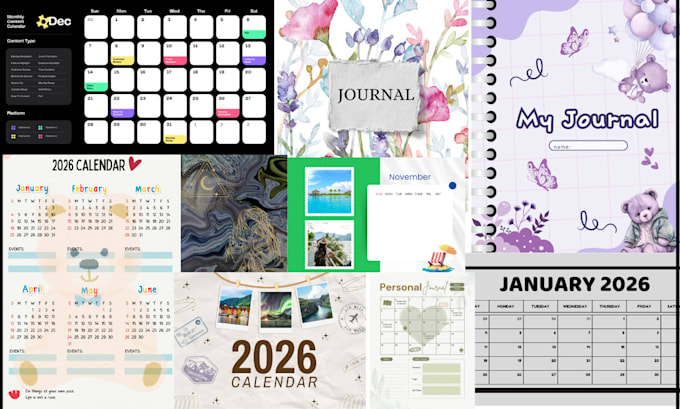 design custom calendars, printable planners