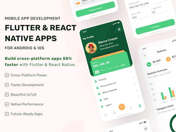 mobile app development, ios app, android app developer using flutter