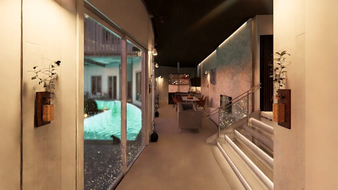 do 3d modelling and rendering of interior