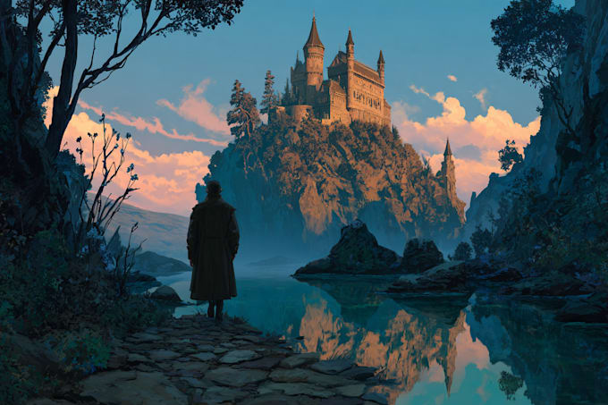 do the digital landscape illustration or background