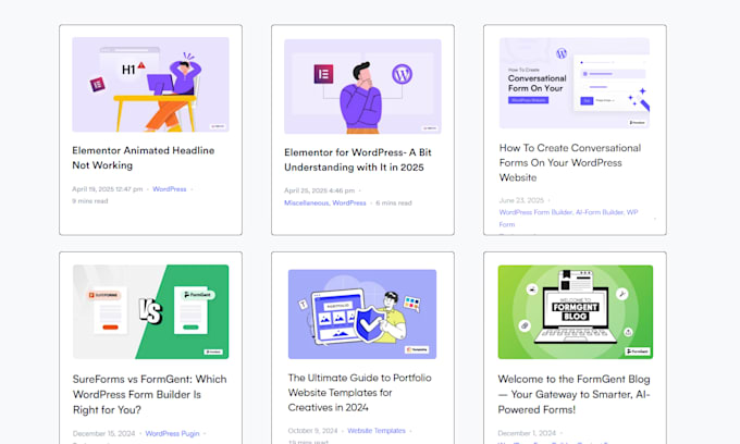 design blog post featured images for article or web banner