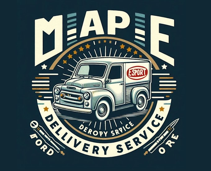make custom delivery truck courier service logo