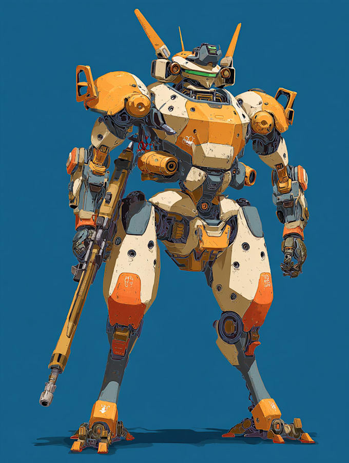 make a mecha robot gundam illustrations
