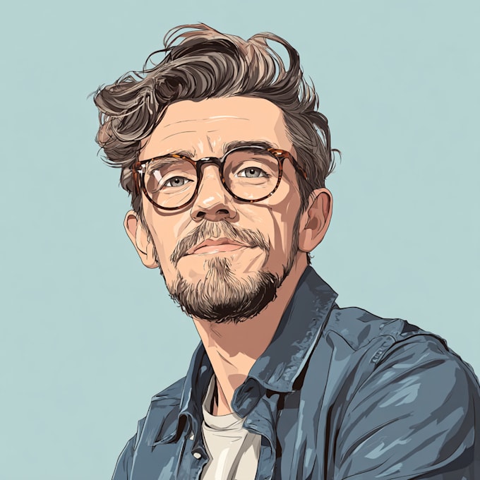 draw cartoon vector portrait with your face