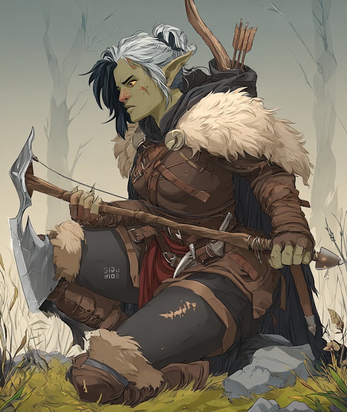 Draw your fantasy character, game concept, dnd art by Elvisrrison | Fiverr