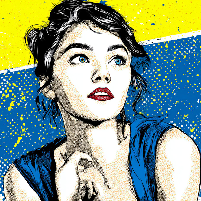 draw pop art portrait in roy lichtenstein style
