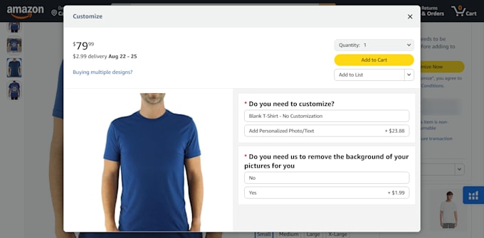 create amazon custom listings for tshirts and hoodies
