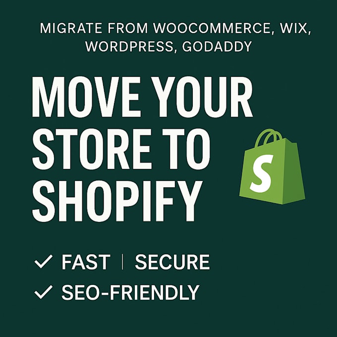 migrate your website from woocommerce godaddy wordpress or wix to shopify