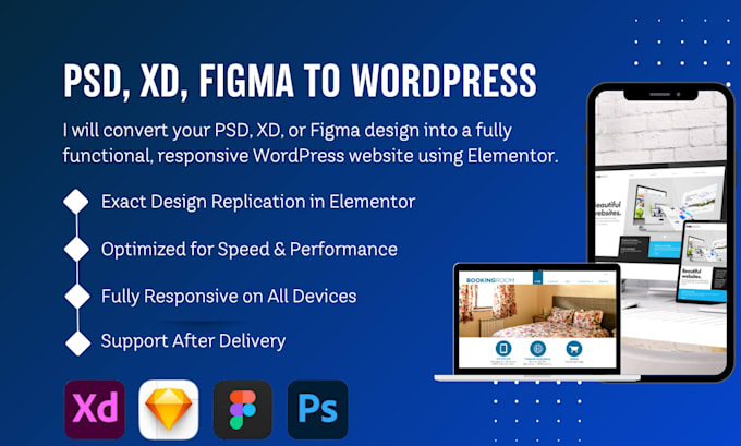 create redesign or clone a responsive wordpress website with elementor pro