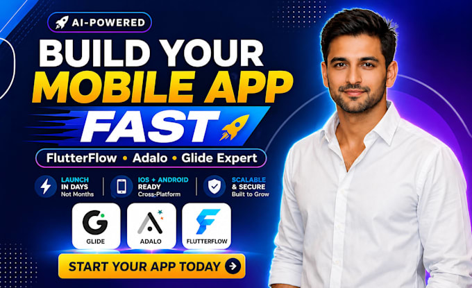 build your mobile app with flutterflow adalo glide ai app development as expert