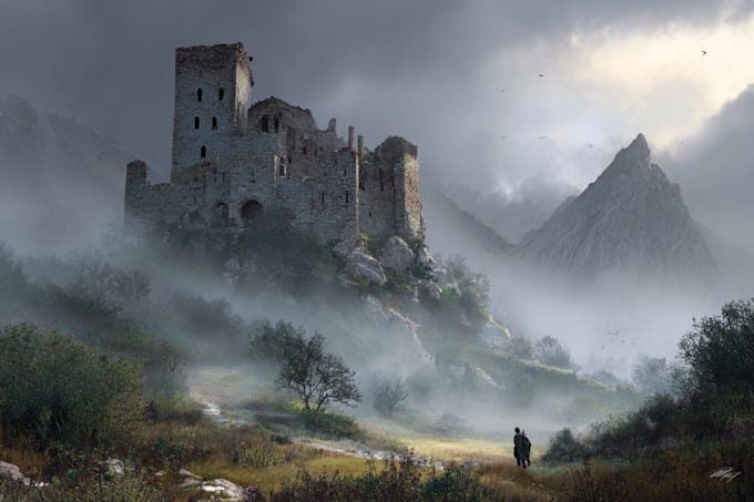 draw a natural landscape and background illustration
