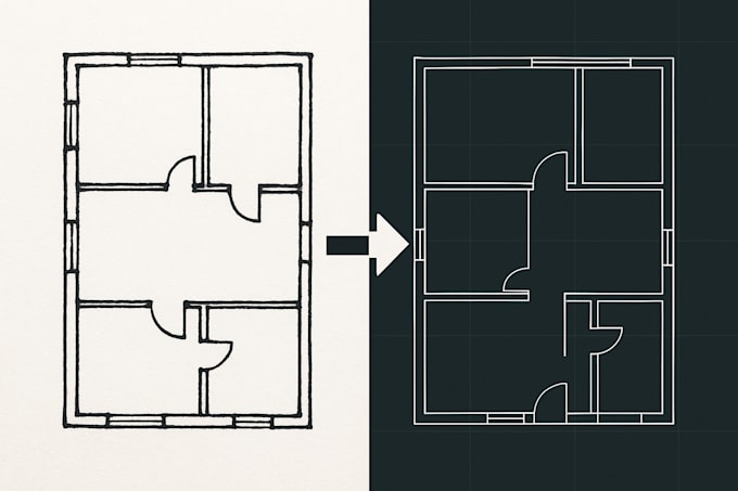 convert hand sketches, pdfs or images to professional autocad
