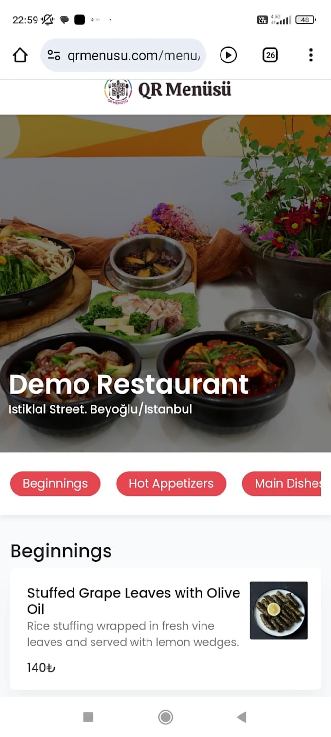 integrate your menu to qr code system
