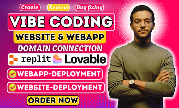 build, fix, connect domain to vibe coding ai website via replit, lovable website