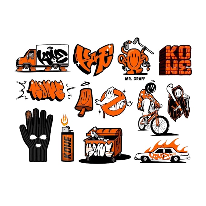 create sticker designs graffiti style