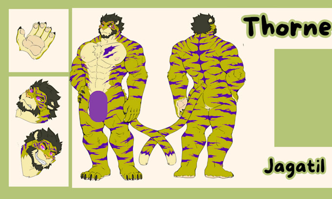 create cute or nsfw furry reference sheet your fursona, oc character, anthro