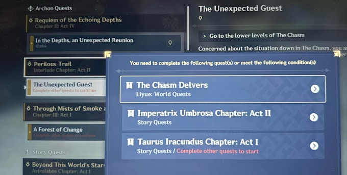 do genshin quests for u