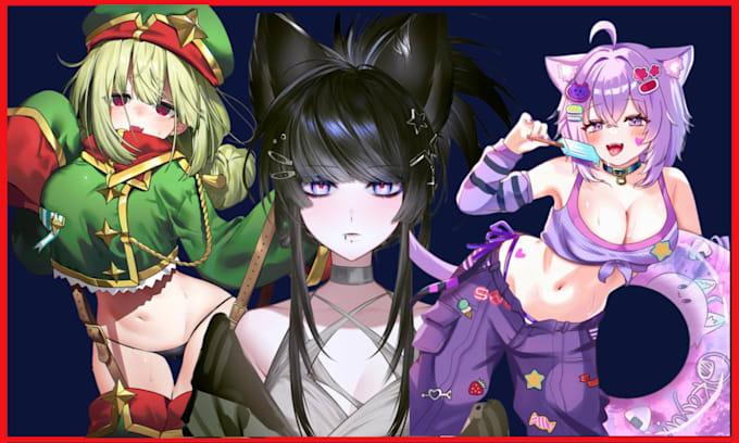 design rig live 2d vtuber model 2d vtuber model vtuber commission 2d anime art