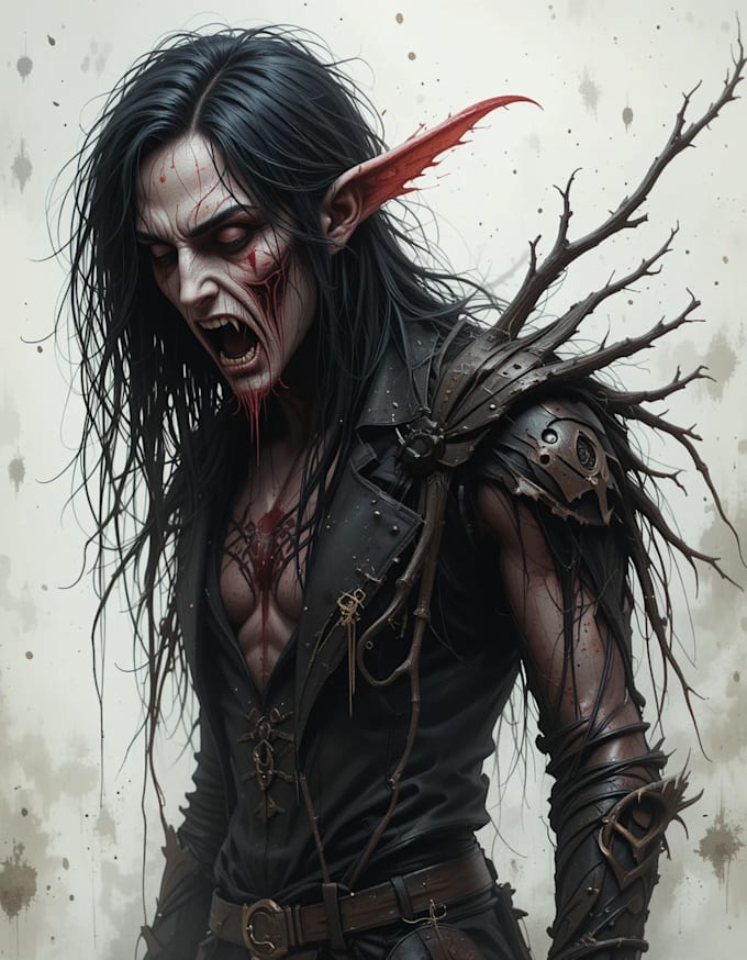 draw a fantasy horror character art