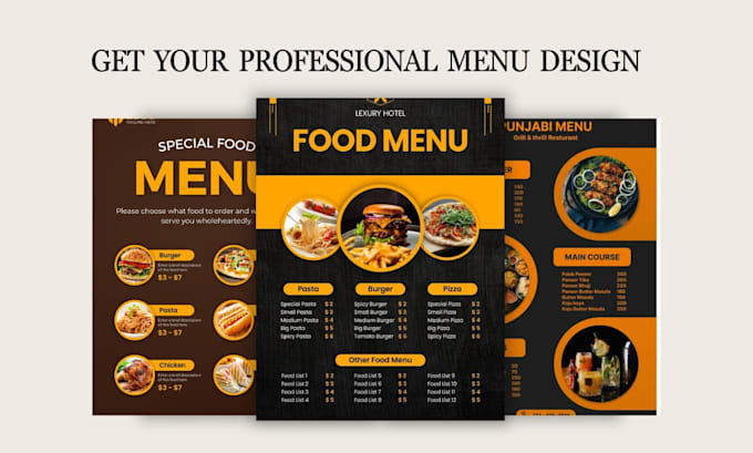 Design modern food menu restaurant menu digital menu screen or menu ...