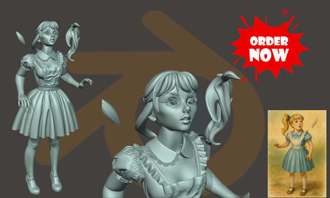 Convert 2d to character model 2d to 3d head miniature stl file for 3d ...