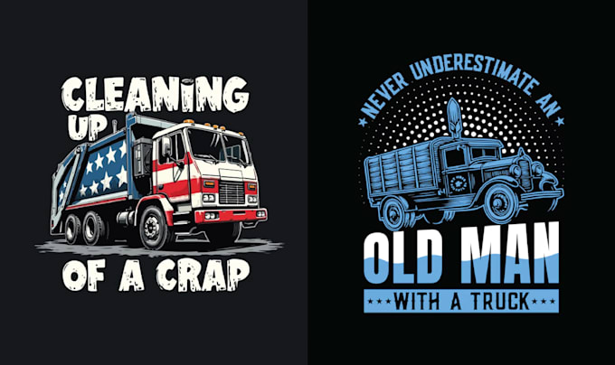 design vector vintage truck junk removal logo