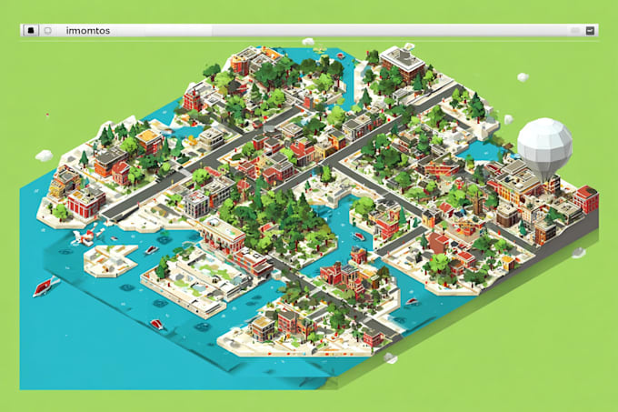 draw high quality vector or isometric map illustrations