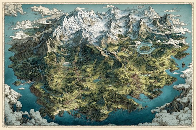 do fantasy map design map maker vector map illustration