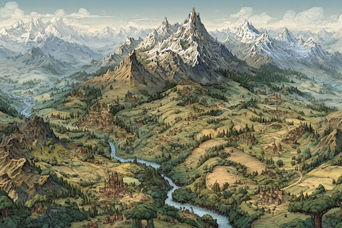 create a high quality detailed fantasy map for dnd