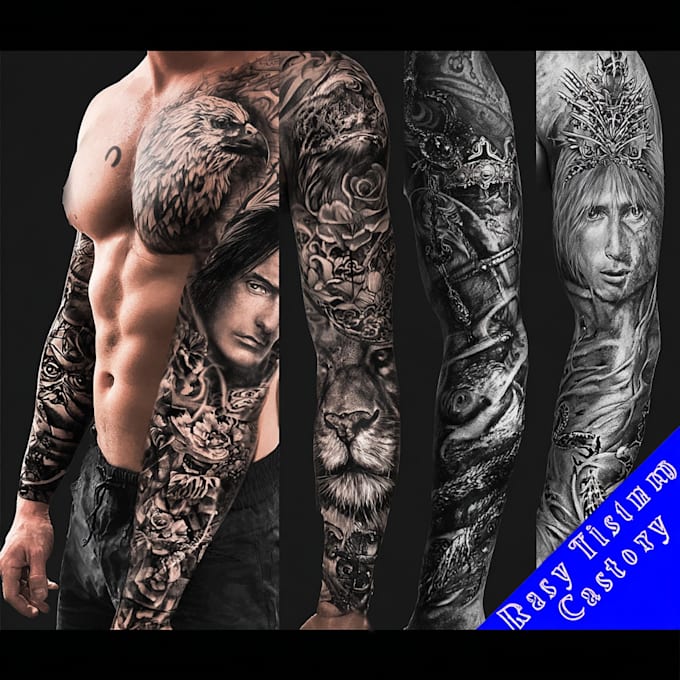 create stunning custom realism tattoo sleeves