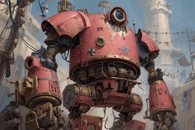 make a paint warhammer themed illustration