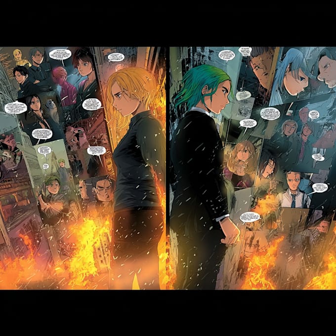 do comic book page illustration graphic novel cover art