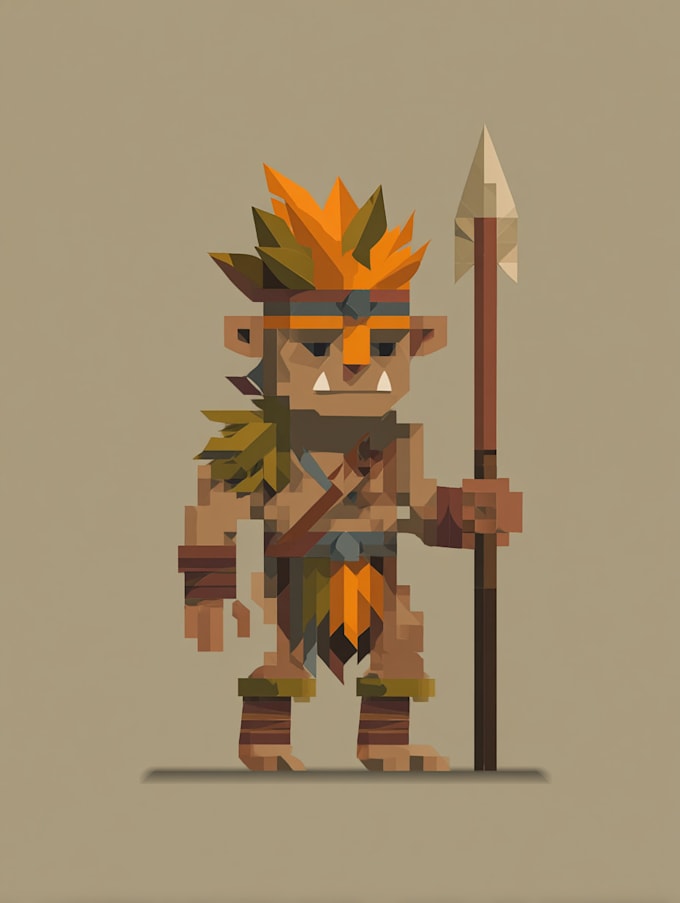 draw 2d game character illustration