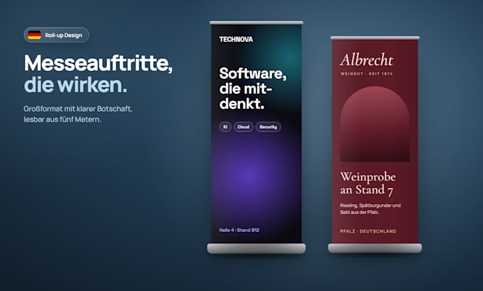 design a professional roll up banner for your business