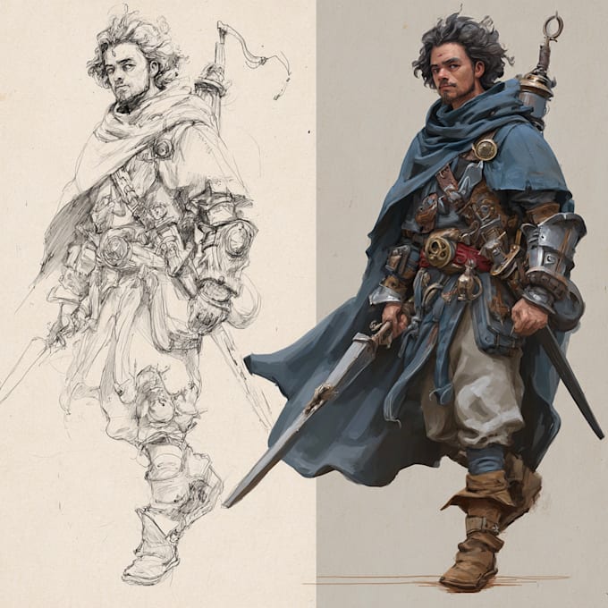 Draw your dnd character illustrations or concept art by Noffeok | Fiverr