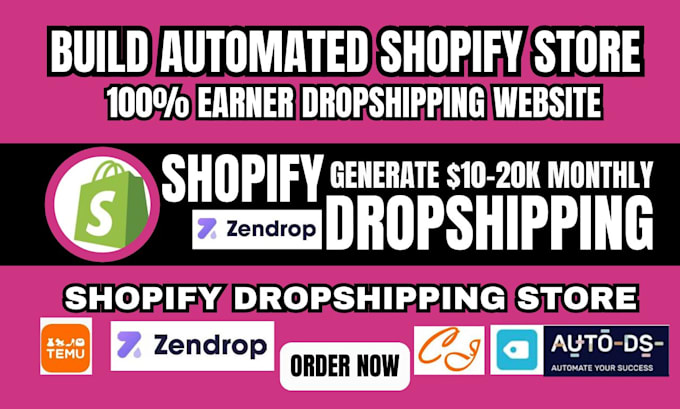 build automated shopify dropshipping store ecommerce expert website development