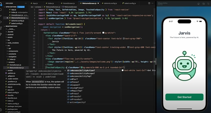 do mobile app development ui expo react native flutter developer