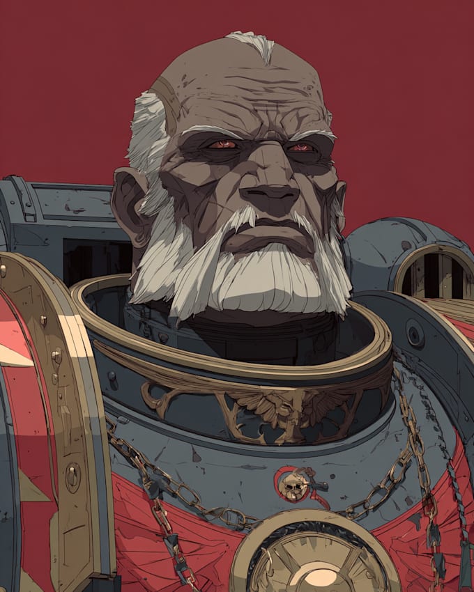 paint warhammer 40k, space marine portrait art