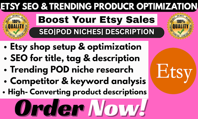 optimize etsy trending pod niches product descriptions and product listings
