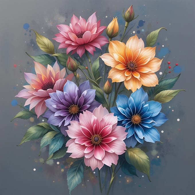 paint watercolor flowers, watercolor logo