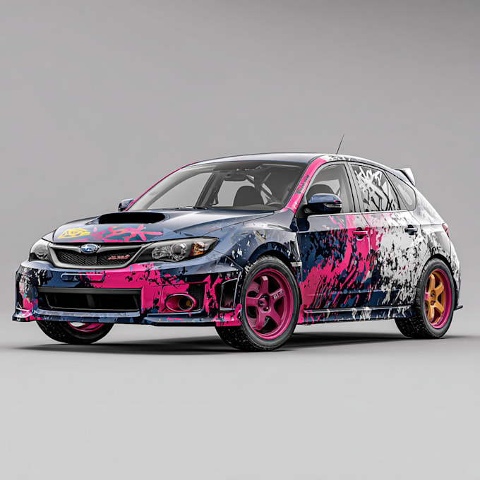 do itasha car wrap design, racing car wrap, car wrap design